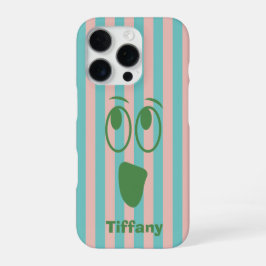 Vriendelijke gestreepte geest iPhone 16 pro hoesje