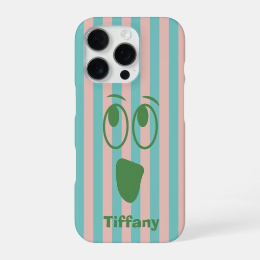 Vriendelijke gestreepte geest iPhone hoesje (Achterkant)