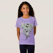 Vriendelijke Ghost Girl's Halloween Basic T-shirt (Voorkant volledig)