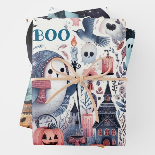 Vriendelijke Ghost Halloween Boo Decoupage Shabby Inpakpapier Vel (In situ)