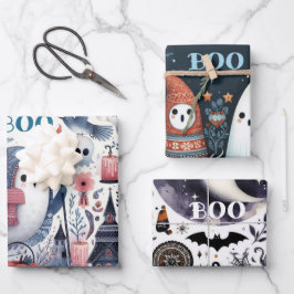 Vriendelijke Ghost Halloween Boo Decoupage Shabby  Inpakpapier Vel
