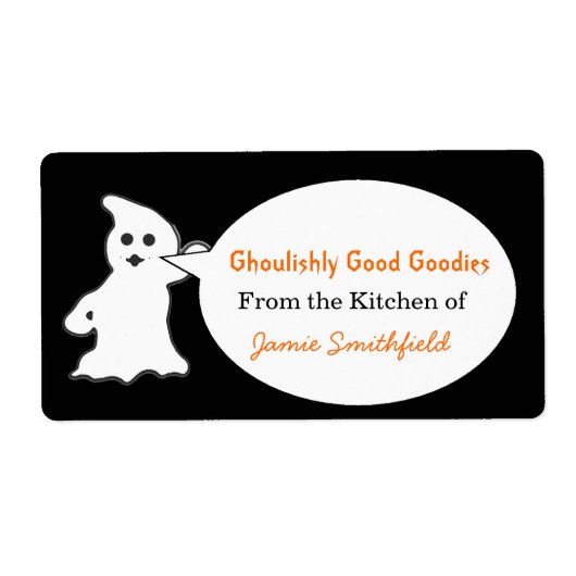 Vriendelijke Ghost Halloween Keuken Labels (Voorkant)