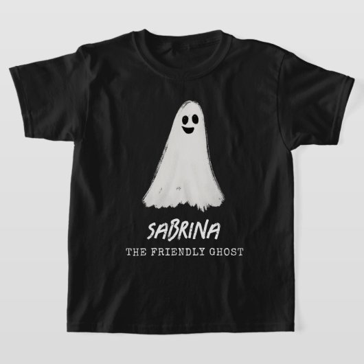 Vriendelijke Ghost Spooky Halloween Kinder T-shirt (Laagn)