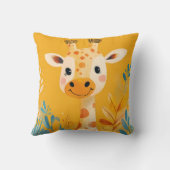 Vriendelijke Giraffe Kinder Illustratie Safari The Kussen (Achterkant)