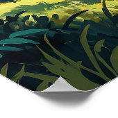 Vriendelijke Giraffes in het Wilde Schilderij Poster (Hoek)