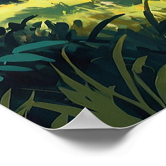 Vriendelijke Giraffes in het Wilde Schilderij Poster (Hoek)