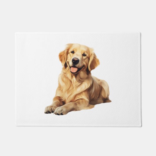 Vriendelijke Golden Retriever Smile - Trouwe Hond  Deurmat (Voorkant)