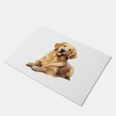 Vriendelijke Golden Retriever Smile - Trouwe Hond  Deurmat (Schuin)