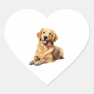 Vriendelijke Golden Retriever Smile - Trouwe Hond Hart Sticker