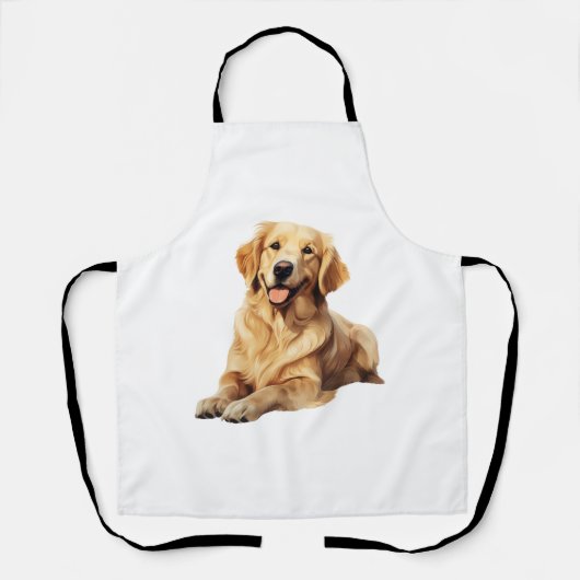 Vriendelijke Golden Retriever Smile - Trouwe Hond Schort (Voorkant)