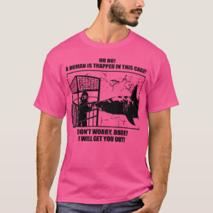 Vriendelijke Grote Witte Haai Kooi Duiken T-shirt