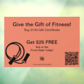 Vriendelijke Gym All-Occasion Cadeaubon Promo Raamsticker (Vel 3)