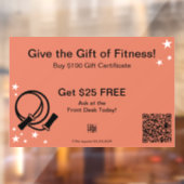 Vriendelijke Gym Kerstcadeau Certificaat Promotie Raamsticker (Vel 2)