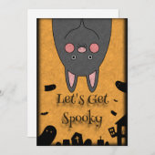 Vriendelijke Halloween Bat Feestdagenkaart (Voorkant / Achterkant)