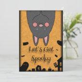 Vriendelijke Halloween Bat Feestdagenkaart (Staand voorkant)