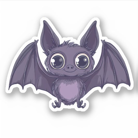 Vriendelijke Halloween Bat Sticker (Voorkant)