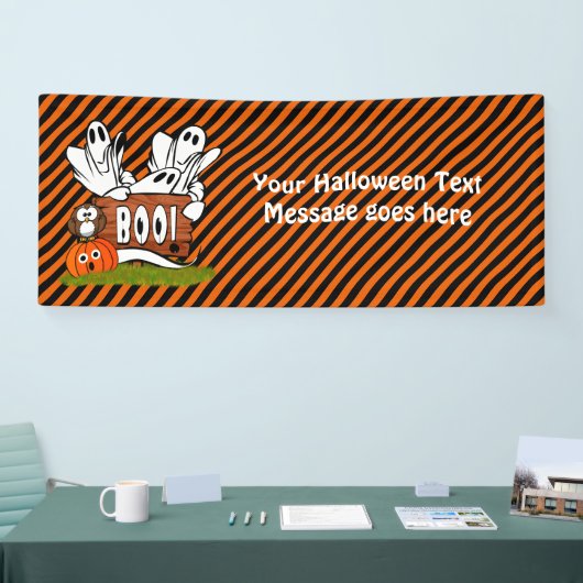Vriendelijke Halloween geesten en vrienden Spandoek (Beurs)