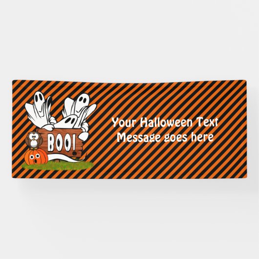 Vriendelijke Halloween geesten en vrienden Spandoek (Horizontaal)