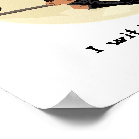 Vriendelijke halloween heks op bruin en zwarte kat poster (Hoek)