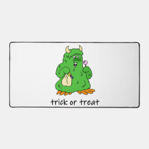 Vriendelijke Halloween Trick Or Treat Groene Monst Bureaumat