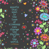 Vriendelijke harten kunnen de wereld Inspirerend v Sticker (Voorkant)