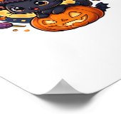 Vriendelijke Heks Pet Kat Schattige Pastel Kawaii  Poster (Hoek)