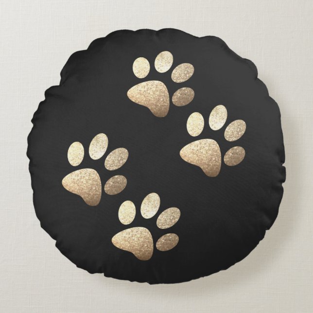 Vriendelijke hond glans rond kussen (Voorkant)