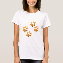 Vriendelijke hond sparkle oranje paw T-Shirt