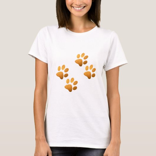 Vriendelijke hond sparkle oranje paw T-Shirt (Voorkant)