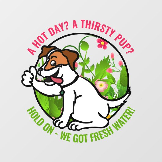 Vriendelijke hotDay Fresh Water Window Sign. Raamsticker (Vel)