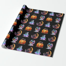 Vriendelijke Iconen Grid Halloween Black Fun Holid Cadeaupapier