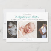 Vriendelijke introductie foto geboorteaankondiging aankondiging (Voorkant)