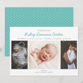 Vriendelijke introductie foto geboorteaankondiging aankondiging (Voorkant / Achterkant)
