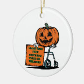 Vriendelijke Jack-o'-Lantern Veiligheid Keramisch Ornament (Links)