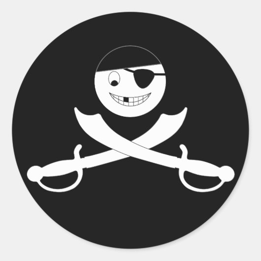 Vriendelijke Jolly Roger Stickers (Voorkant)