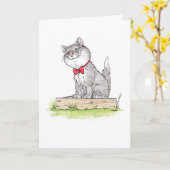 Vriendelijke Kat Kaart (Gele Bloem)