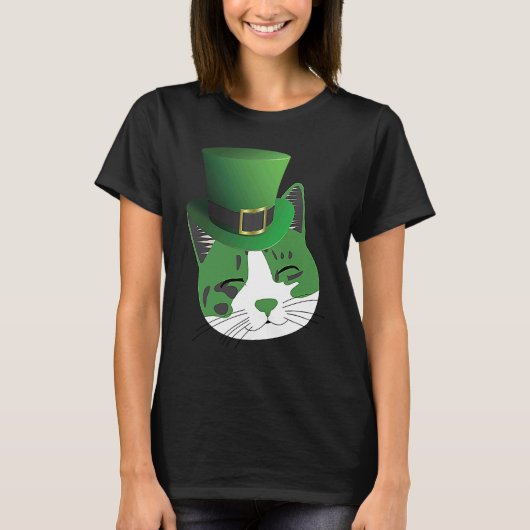 Vriendelijke kat op St. Patrick's Dag T-shirt (Voorkant)