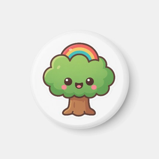 Vriendelijke Kawaii Tree Magneet (Voorkant)