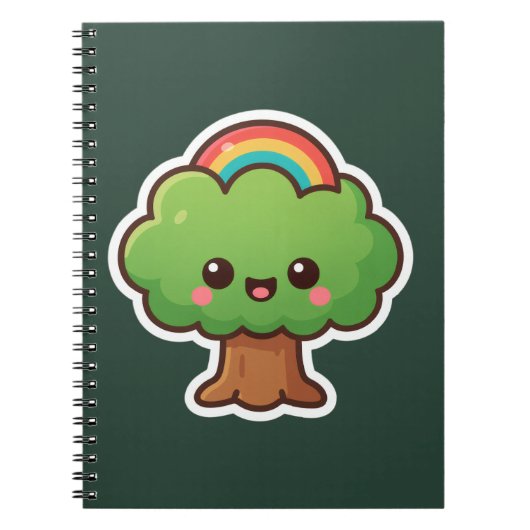 Vriendelijke Kawaii Tree Notitieboek (Voorkant)