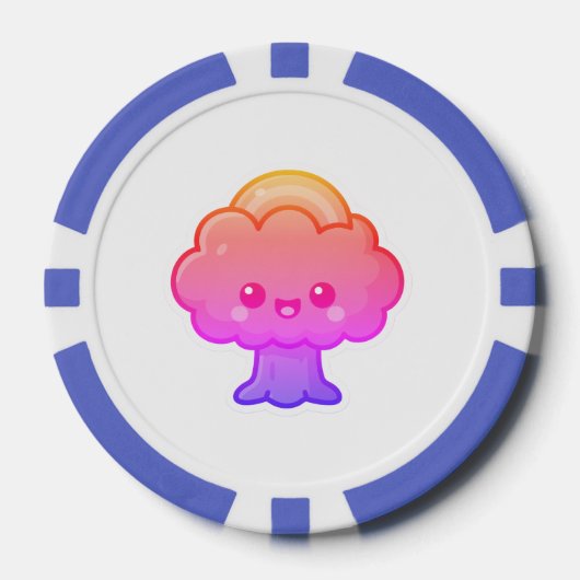 Vriendelijke Kawaii Tree Poker Chips (Voorkant)