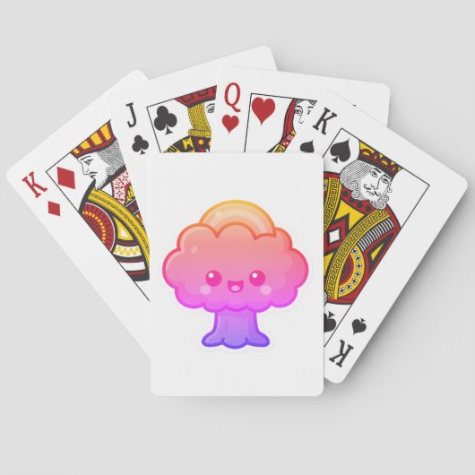 Vriendelijke Kawaii Tree Pokerkaarten (Achterkant)