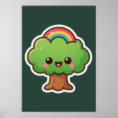 Vriendelijke Kawaii Tree Poster (Voorkant)
