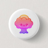 Vriendelijke Kawaii Tree Ronde Button 3,2 Cm (Voorkant)