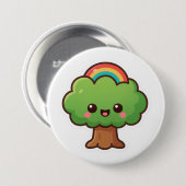 Vriendelijke Kawaii Tree Ronde Button 7,6 Cm (Voorkant /achterkant)