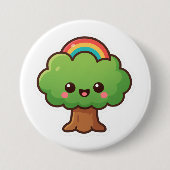 Vriendelijke Kawaii Tree Ronde Button 7,6 Cm (Voorkant)