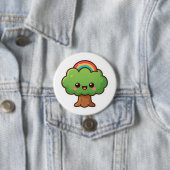 Vriendelijke Kawaii Tree Ronde Button 7,6 Cm (In situ)