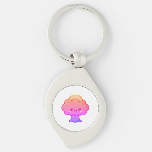 Vriendelijke Kawaii Tree Sleutelhanger (Voorkant)