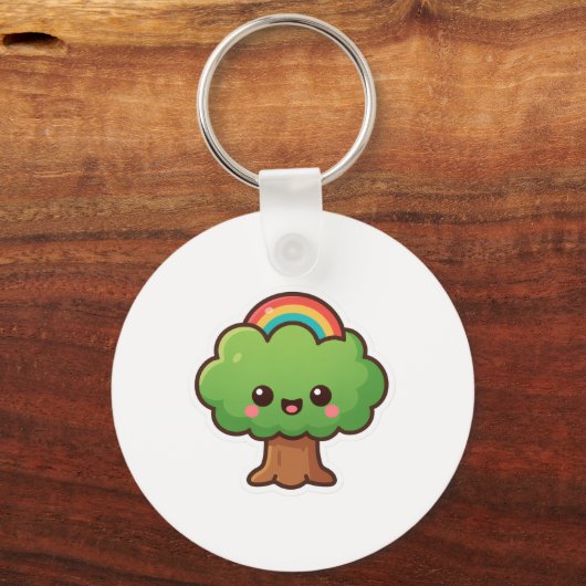 Vriendelijke Kawaii Tree Sleutelhanger (Achterkant)