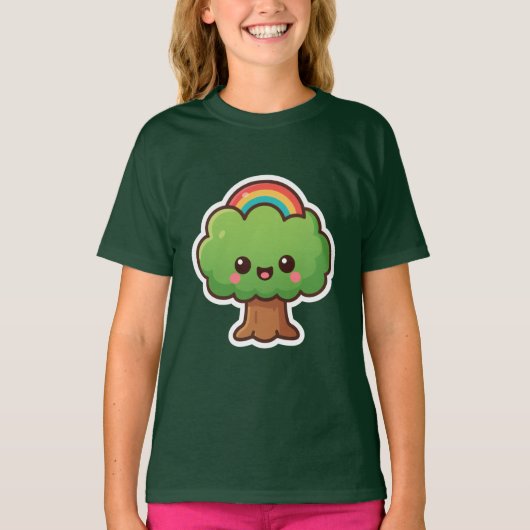 Vriendelijke Kawaii Tree T-shirt (Voorkant)
