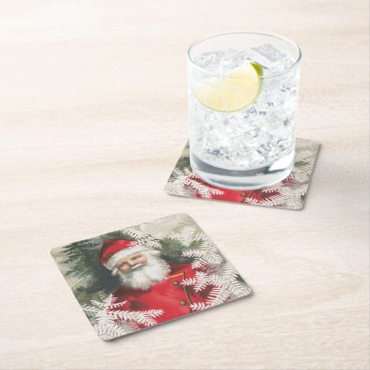 Vriendelijke  kerstkerst kartonnen onderzetters (Insitu)